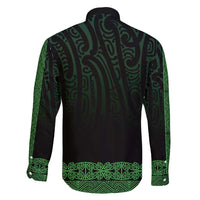New Zealand Maori Kowhaiwhai Family Matching Off Shoulder Short Dress and Hawaiian Shirt Kakariki Maui and Mangopare LT9 - Polynesian Pride