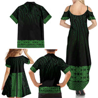 New Zealand Maori Kowhaiwhai Family Matching Summer Maxi Dress and Hawaiian Shirt Kakariki Maui and Mangopare LT9 - Polynesian Pride