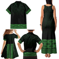 New Zealand Maori Kowhaiwhai Family Matching Tank Maxi Dress and Hawaiian Shirt Kakariki Maui and Mangopare LT9 - Polynesian Pride