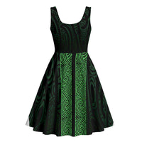 New Zealand Maori Kowhaiwhai Midi Dress Kakariki Maui and Mangopare LT9 - Polynesian Pride