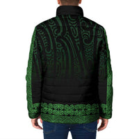 New Zealand Maori Kowhaiwhai Padded Jacket Kakariki Maui and Mangopare LT9 - Polynesian Pride