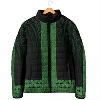 New Zealand Maori Kowhaiwhai Padded Jacket Kakariki Maui and Mangopare LT9 - Polynesian Pride