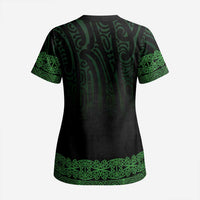 New Zealand Maori Kowhaiwhai Scrub Top Kakariki Maui and Mangopare LT9 - Polynesian Pride