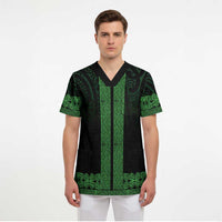 New Zealand Maori Kowhaiwhai Scrub Top Kakariki Maui and Mangopare LT9 - Polynesian Pride