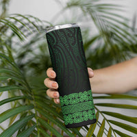 New Zealand Maori Kowhaiwhai Skinny Tumbler Kakariki Maui and Mangopare LT9 - Polynesian Pride