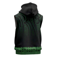 New Zealand Maori Kowhaiwhai Sleeveless Zip Hoodie Kakariki Maui and Mangopare LT9 - Polynesian Pride