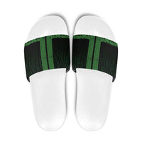 New Zealand Maori Kowhaiwhai Slide Sandals Kakariki Maui and Mangopare LT9 Green - Polynesian Pride