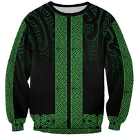 New Zealand Maori Kowhaiwhai Sweatshirt Kakariki Maui and Mangopare LT9 Unisex Green - Polynesian Pride