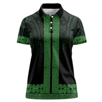 New Zealand Maori Kowhaiwhai Women Polo Shirt Kakariki Maui and Mangopare LT9 Female Green - Polynesian Pride
