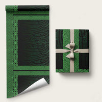 New Zealand Maori Kowhaiwhai Wrapping Paper Kakariki Maui and Mangopare LT9 58" × 23" Green - Polynesian Pride