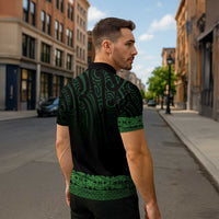 New Zealand Maori Kowhaiwhai Zipper Polo Shirt Kakariki Maui and Mangopare LT9 - Polynesian Pride