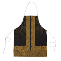 New Zealand Maori Kowhaiwhai Apron Karaka Maui and Mangopare LT9 Gold - Polynesian Pride