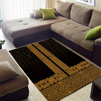 New Zealand Maori Kowhaiwhai Area Rug Karaka Maui and Mangopare