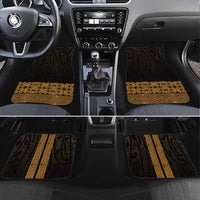 New Zealand Maori Kowhaiwhai Car Mats Karaka Maui and Mangopare LT9 Set 4pcs Gold - Polynesian Pride