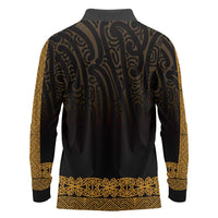 New Zealand Maori Kowhaiwhai Long Sleeve Polo Shirt Karaka Maui and Mangopare LT9 - Polynesian Pride