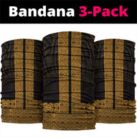 New Zealand Maori Kowhaiwhai Neck Gaiter Karaka Maui and Mangopare LT9 package One Size: 25*50cm Gold - Polynesian Pride