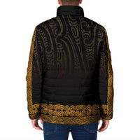 New Zealand Maori Kowhaiwhai Padded Jacket Karaka Maui and Mangopare LT9 - Polynesian Pride