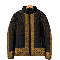 New Zealand Maori Kowhaiwhai Padded Jacket Karaka Maui and Mangopare LT9 - Polynesian Pride