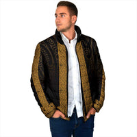 New Zealand Maori Kowhaiwhai Padded Jacket Karaka Maui and Mangopare LT9 - Polynesian Pride