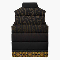 New Zealand Maori Kowhaiwhai Sleeveless Puffer Jacket Karaka Maui and Mangopare LT9 - Polynesian Pride