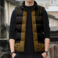 New Zealand Maori Kowhaiwhai Sleeveless Puffer Jacket Karaka Maui and Mangopare LT9 - Polynesian Pride