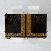 New Zealand Maori Kowhaiwhai Tablecloth Karaka Maui and Mangopare LT9 Gold - Polynesian Pride