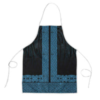 New Zealand Maori Kowhaiwhai Apron Kikorangi Maui and Mangopare LT9 Blue - Polynesian Pride