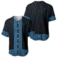 New Zealand Maori Kowhaiwhai Baseball Jersey Kikorangi Maui and Mangopare LT9 - Polynesian Pride
