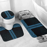 New Zealand Maori Kowhaiwhai Bathroom Set Kikorangi Maui and Mangopare LT9 Mat Set Only (3 pcs) One Size Blue - Polynesian Pride