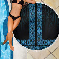 New Zealand Maori Kowhaiwhai Beach Blanket Kikorangi Maui and Mangopare LT9 - Polynesian Pride