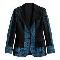 New Zealand Maori Kowhaiwhai Blazer Kikorangi Maui and Mangopare LT9 Unisex Blue - Polynesian Pride