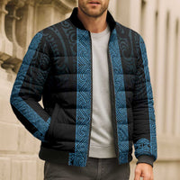 New Zealand Maori Kowhaiwhai Bomber Puffer Jacket Kikorangi Maui and Mangopare LT9 - Polynesian Pride