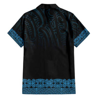New Zealand Maori Kowhaiwhai Family Matching Off The Shoulder Long Sleeve Dress and Hawaiian Shirt Kikorangi Maui and Mangopare LT9 - Polynesian Pride