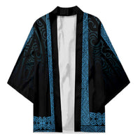 New Zealand Maori Kowhaiwhai Kimono Kikorangi Maui and Mangopare LT9 Unisex Blue - Polynesian Pride