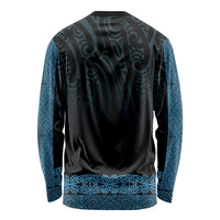 New Zealand Maori Kowhaiwhai Long Sleeve Shirt Kikorangi Maui and Mangopare LT9 - Polynesian Pride