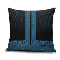 New Zealand Maori Kowhaiwhai Pillow Cover Kikorangi Maui and Mangopare LT9 Blue - Polynesian Pride