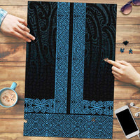 New Zealand Maori Kowhaiwhai Puzzle Kikorangi Maui and Mangopare LT9 Blue - Polynesian Pride