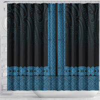 New Zealand Maori Kowhaiwhai Shower Curtain Kikorangi Maui and Mangopare LT9 - Polynesian Pride