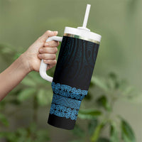 New Zealand Maori Kowhaiwhai Tumbler With Handle Kikorangi Maui and Mangopare LT9 - Polynesian Pride