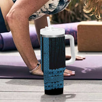New Zealand Maori Kowhaiwhai Tumbler With Handle Kikorangi Maui and Mangopare LT9 - Polynesian Pride