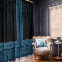 New Zealand Maori Kowhaiwhai Window Curtain Kikorangi Maui and Mangopare LT9 - Polynesian Pride