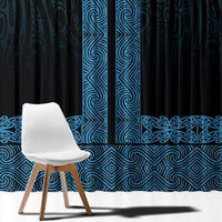 New Zealand Maori Kowhaiwhai Window Curtain Kikorangi Maui and Mangopare LT9 - Polynesian Pride