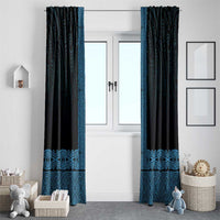New Zealand Maori Kowhaiwhai Window Curtain Kikorangi Maui and Mangopare LT9 - Polynesian Pride