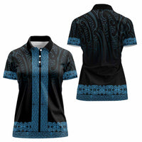 New Zealand Maori Kowhaiwhai Women Polo Shirt Kikorangi Maui and Mangopare LT9 - Polynesian Pride