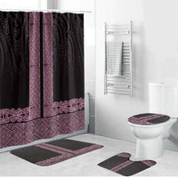 New Zealand Maori Kowhaiwhai Bathroom Set Mawhero Maui and Mangopare LT9 Bathroom Set (4 pcs) Pink - Polynesian Pride
