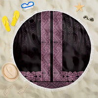 New Zealand Maori Kowhaiwhai Beach Blanket Mawhero Maui and Mangopare LT9 One Size 150cm Pink - Polynesian Pride