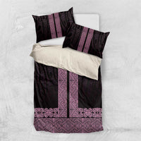 New Zealand Maori Kowhaiwhai Bedding Set Mawhero Maui and Mangopare LT9 US Twin 172cm x 218cm Pink - Polynesian Pride