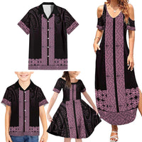 New Zealand Maori Kowhaiwhai Family Matching Summer Maxi Dress and Hawaiian Shirt Mawhero Maui and Mangopare LT9 - Polynesian Pride