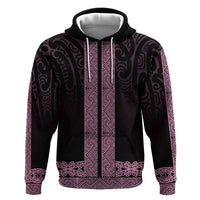 New Zealand Maori Kowhaiwhai Hoodie Mawhero Maui and Mangopare LT9 Pullover Hoodie Pink - Polynesian Pride