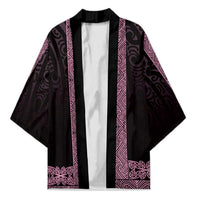 New Zealand Maori Kowhaiwhai Kimono Mawhero Maui and Mangopare LT9 Unisex Pink - Polynesian Pride